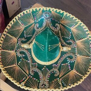 Elegant Green and Gold Sombrero
